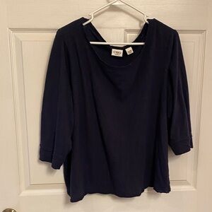 Cato Navy three-quarter Sleeve Women's Top
